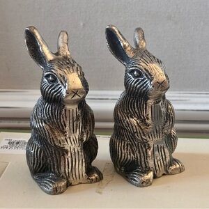 Pewter Rabbit Salt and Pepper Shakers